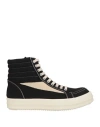 Rick Owens Drkshdw Canvas High-top Sneakers In Black