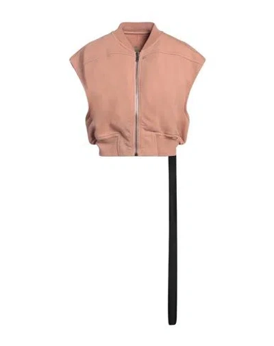 Rick Owens Drkshdw Strap-detail Cotton Gilet In Pink