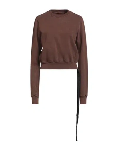 Rick Owens Drkshdw Drkshdw By Rick Owens Woman Sweatshirt Brown Size S Cotton