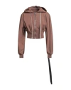Rick Owens Drkshdw Drkshdw By Rick Owens Woman Sweatshirt Brown Size S Polyamide, Cotton In Brown