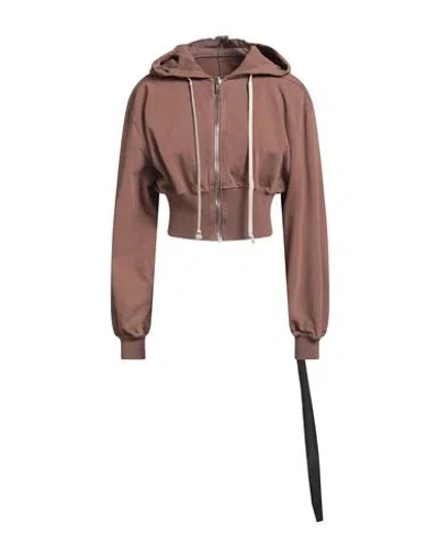 Rick Owens Drkshdw Drkshdw By Rick Owens Woman Sweatshirt Brown Size S Polyamide, Cotton