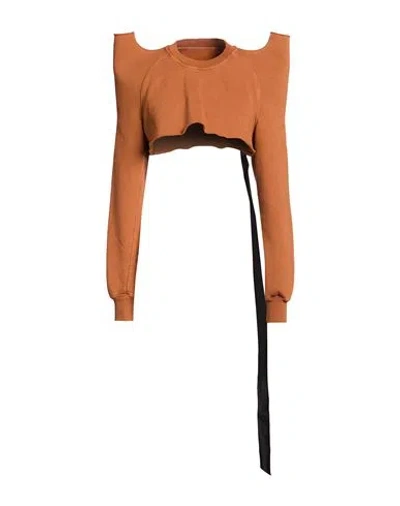 Rick Owens Drkshdw Drkshdw By Rick Owens Woman Sweatshirt Rust Size S Cotton In Red