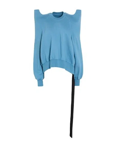 Rick Owens Drkshdw Drkshdw By Rick Owens Woman Sweatshirt Slate Blue Size M Cotton