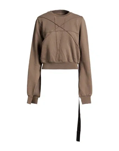 Rick Owens Drkshdw Drkshdw By Rick Owens Woman Sweatshirt Taupe Size L Cotton In Brown