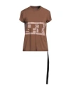 Rick Owens Drkshdw Drkshdw By Rick Owens Woman T-shirt Brown Size S Cotton