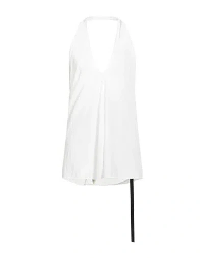 Rick Owens Drkshdw Halterneck Jersey Top In White