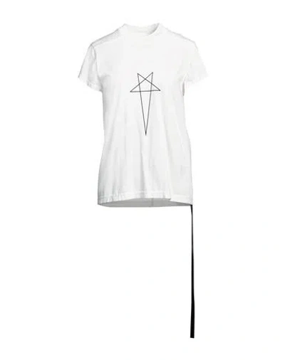 Rick Owens Drkshdw Off-white Level T-shirt In 1109 Milk/black