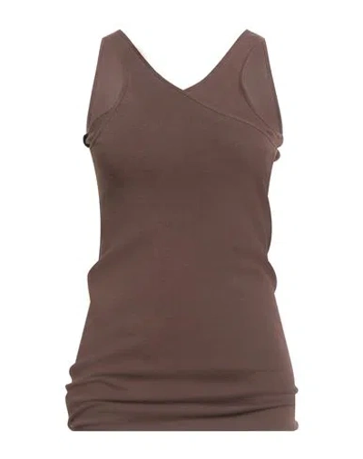 Rick Owens Drkshdw Drkshdw By Rick Owens Woman Tank Top Brown Size S Cotton
