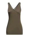 Rick Owens Drkshdw Drkshdw By Rick Owens Woman Tank Top Military Green Size S Cotton