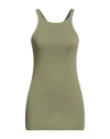 Rick Owens Drkshdw Drkshdw By Rick Owens Woman Tank Top Sage Green Size S Cotton