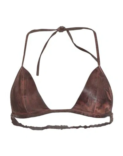 Rick Owens Drkshdw Drkshdw By Rick Owens Woman Top Brown Size S Cotton, Polyester, Elastane