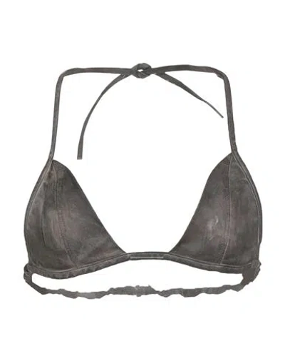 Rick Owens Drkshdw Drkshdw By Rick Owens Woman Top Charcoal Size S Cotton, Polyester, Elastane In Gray