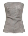 Rick Owens Drkshdw Drkshdw By Rick Owens Woman Top Grey Size M Cotton, Polyester, Elastane In Gray