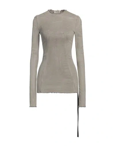 Rick Owens Drkshdw Drkshdw By Rick Owens Woman Top Khaki Size M Cotton, Elastomultiester, Rubber In Grey