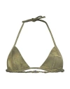 Rick Owens Drkshdw Khaki Porterville Foil Stretch Denim Bra In Green