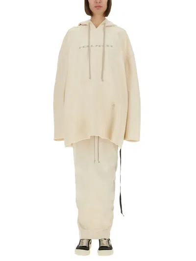 Rick Owens Drkshdw Drkshdw Oversized Cotton Hoodie In Neutral