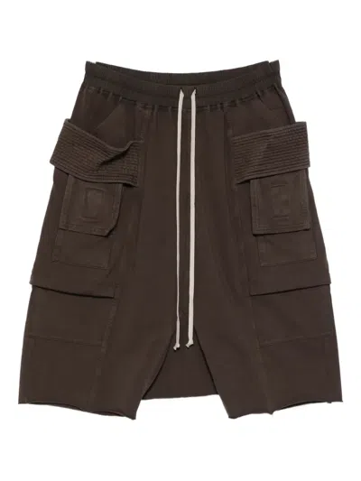 RICK OWENS DRKSHDW DROP-CROTCH CARGO SHORTS
