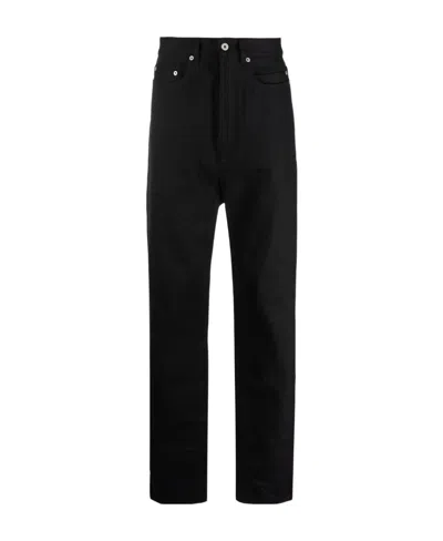 Rick Owens Drkshdw Drop-crotch Straight-leg Jeans In Black