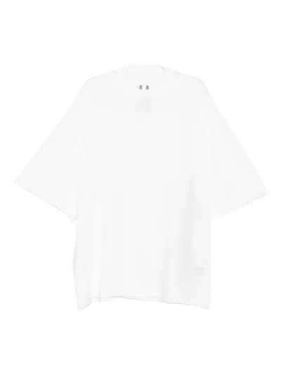 Rick Owens Drkshdw Dropped-hem T-shirt In White