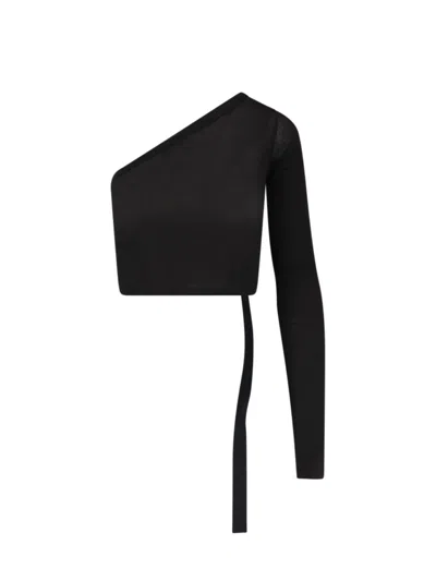 Rick Owens Drkshdw Crop Top Lace Detail In Black