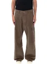Rick Owens Drkshdw Cargo Trousers Wide Leg In Brown