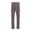 Rick Owens Drkshdw Dust Grey Cotton Drawstring Pants With Relaxed Fit
