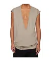 Rick Owens Drkshdw Dylan Plunge-neck Sleeveless T-shirt In Gray