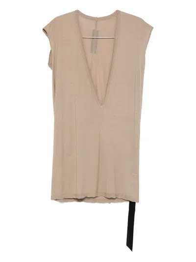 Rick Owens Drkshdw Dylan Plunge-neck Sleeveless T-shirt In Neutral