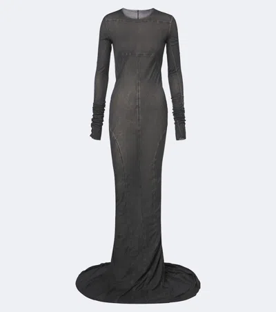 Rick Owens Drkshdw Edfu Cotton Jersey Gown In Gray