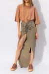Rick Owens Drkshdw Drkshdw By Rick Owens Woman Denim Skirt Grey Size Xs Cotton, Elastomultiester, Rubber