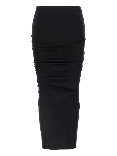 Rick Owens Drkshdw Edfu Elastic-waistband Maxi Skirt In Black