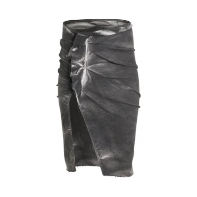 Rick Owens Drkshdw Edfu Knee Skirt In Gray