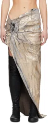 Rick Owens Drkshdw Gold Hollywood Soft Edfu Long Denim Maxi Skirt In Gray