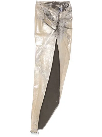 Rick Owens Drkshdw Edfu Maxi Skirt In Gold