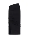 Rick Owens Drkshdw 'edfu' Sheath Midi Skirt In Black
