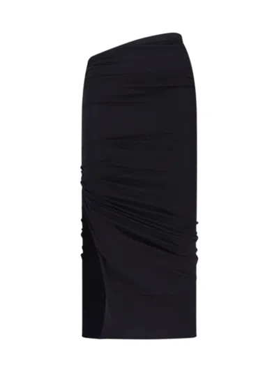 Rick Owens Drkshdw 'edfu' Sheath Midi Skirt In Black