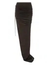 Rick Owens Drkshdw Edfu Side-split Maxi Skirt In Brown