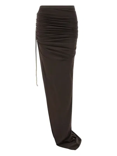 RICK OWENS DRKSHDW EDFU SIDE-SPLIT MAXI SKIRT