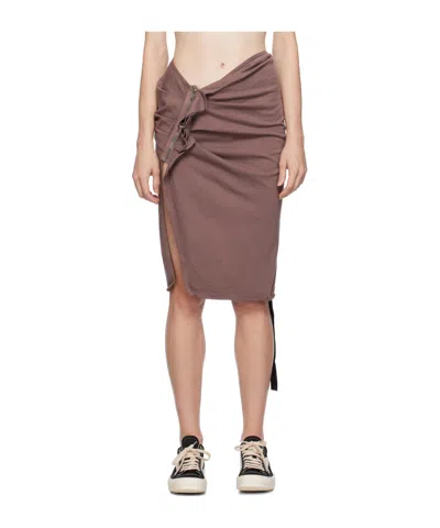 Rick Owens Drkshdw Edfu Skirt In Brown