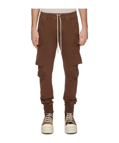 Rick Owens Drkshdw Elastic Waist Casual Pants In Brown