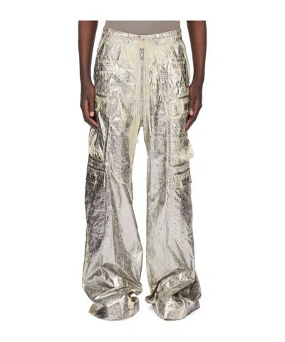 Rick Owens Drkshdw Elastic Waist Casual Pants In Silver