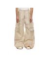 Rick Owens Drkshdw Beige Hollywood Double Cargo Jumbo Belas Denim Pants In Parchment