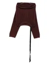 Rick Owens Drkshdw Hooded Cropped Tunic Drawstring Detail In Red