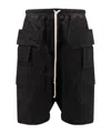 Rick Owens Drkshdw Drkshdw By Rick Owens Cotton Multi-pocket Bermuda In Black
