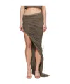 Rick Owens Drkshdw Gray Hollywood Soft Edfu Maxi Skirt