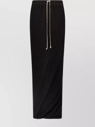 Rick Owens Drkshdw Elastic Waistband Drawstring Detail Skirt In Black