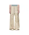 Rick Owens Drkshdw Beige Hollywood Imbalanced Double Cargo Jumbo Belas Denim Pants In Nude