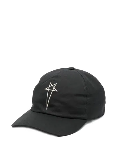 Rick Owens Drkshdw Embroidered Baseball Cap In Black