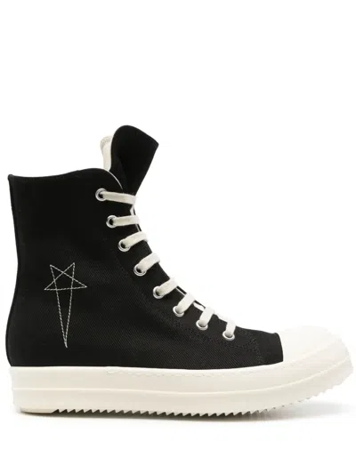 Rick Owens Drkshdw Embroidered-motif Sneakers In Black