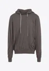 Rick Owens Drkshdw Essential Drawstring Hoodie In Brown